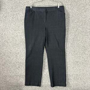 Chico's Women's Size 3R Gray / Blue Slim Straight Leg Khaki Pants